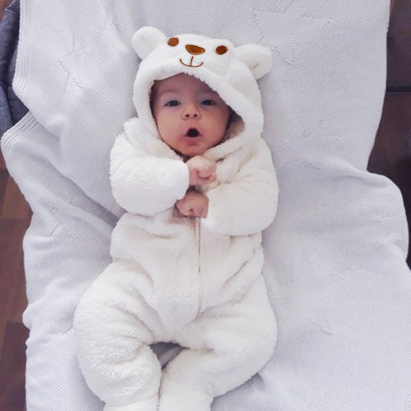 Newborn Baby Romper Jumpsuit Boy Girl Kid Bear Hooded Bodysuit Clothes Outfits
